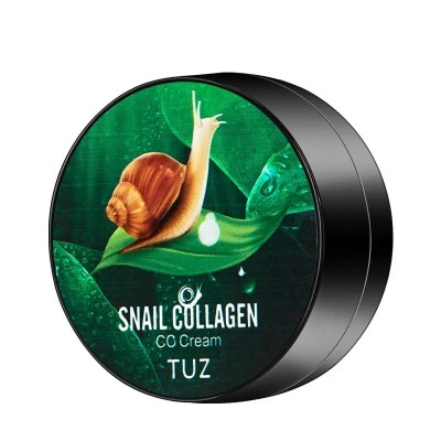 کوشن  با پد قارچی کلاژن حاوی موکوس حلزون توز TUZ SNAILCOLLAGEN CC CREAM