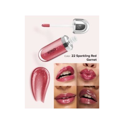 لیپ گلاس کیکو میلانو مدل HYDRA 3D شماره 22 Kiko Milano Lip gloss
